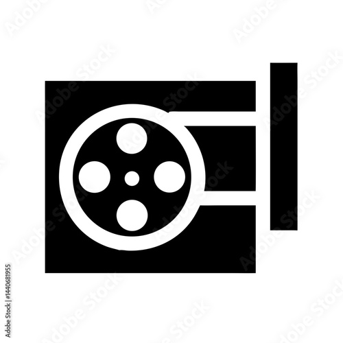 Film reel icon on a minimalist background  