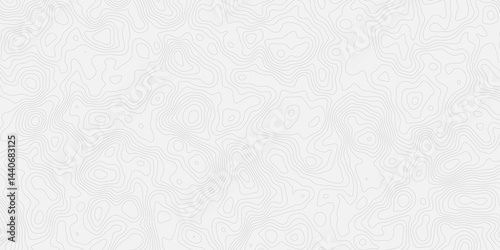 topographic white and grey light wave line topo map contour modern design white background. Wavy topography geography design map, texture, line, adventure, mountain, vector illustration.