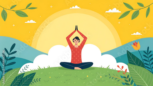 a vector illustration of a person practicing yoga