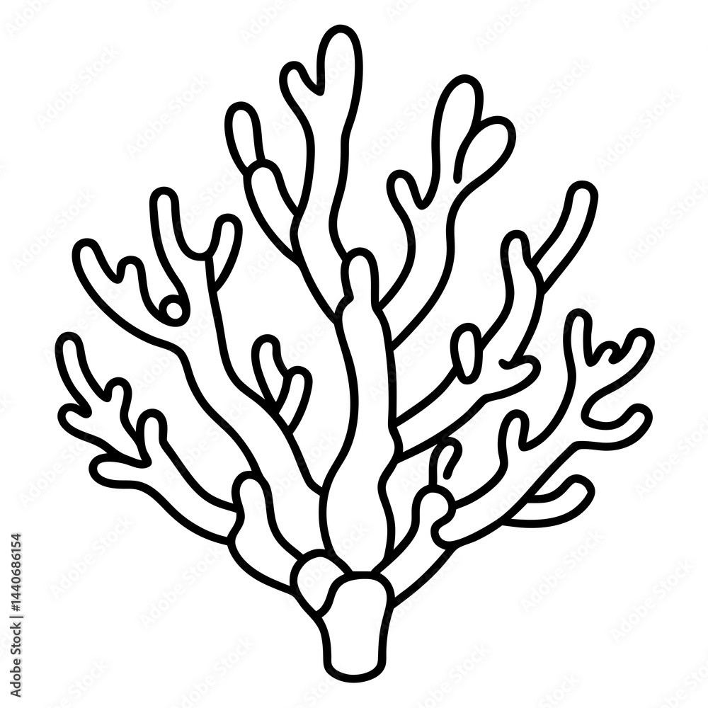 Minimalist Coral Line Art Minimalist Coral Line Art