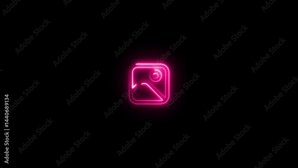 a glowing neon glary icon animation on black background a glowing neon glary icon animation on black background
