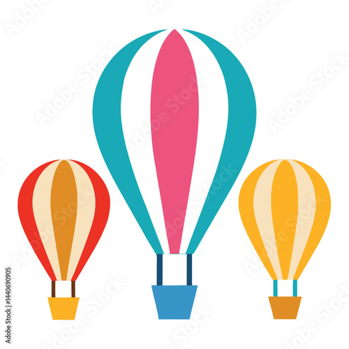 Hot air balloon icon isolated on white background