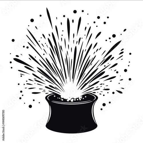 28 Sparks illuminating dim forge SVG Monochrome Black Flat Vector Isolated on White Background