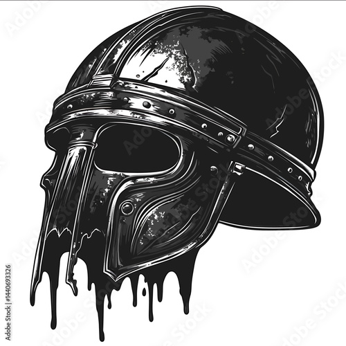 57 Helmets gleaming with sweat and blood SVG Monochrome Black Flat Vector Isolated on White Background