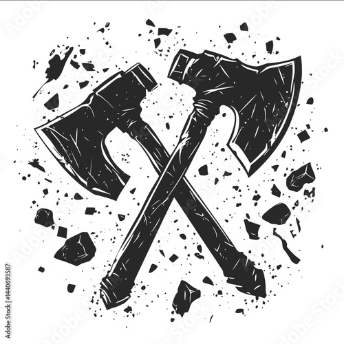 72 Stone axes clashing with bronze blades SVG Monochrome Black Flat Vector Isolated on White Background