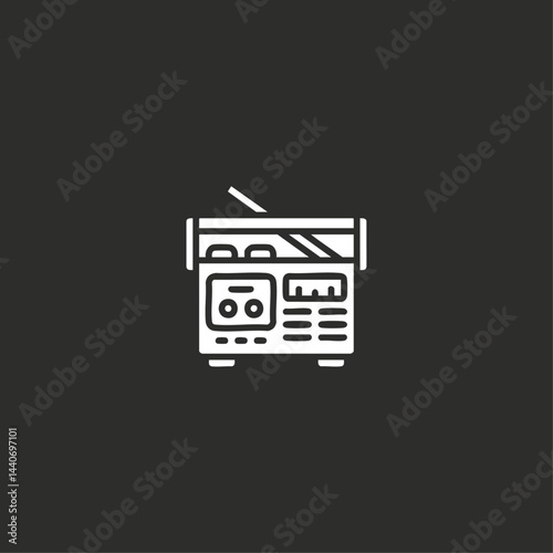 Radio icons flat vector design