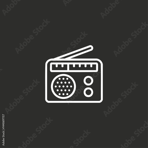 Radio icons flat vector design