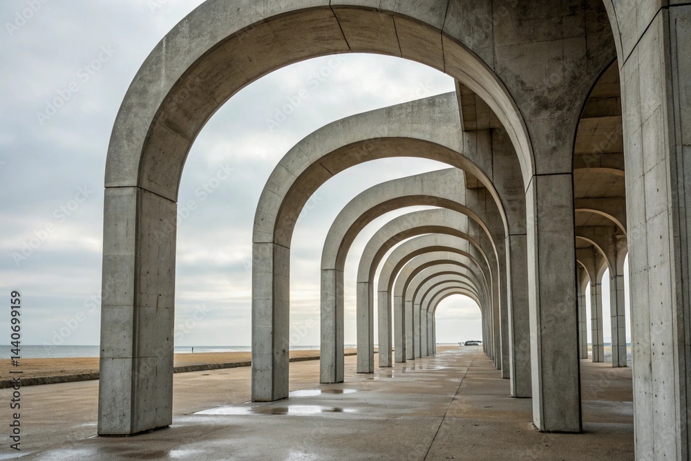 Naklejka premium concrete arches - generated by ai