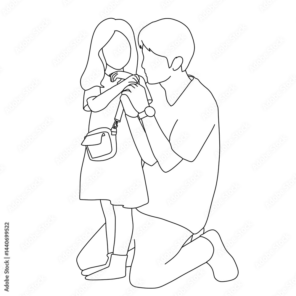 Obraz premium cartoon illustration of a couple