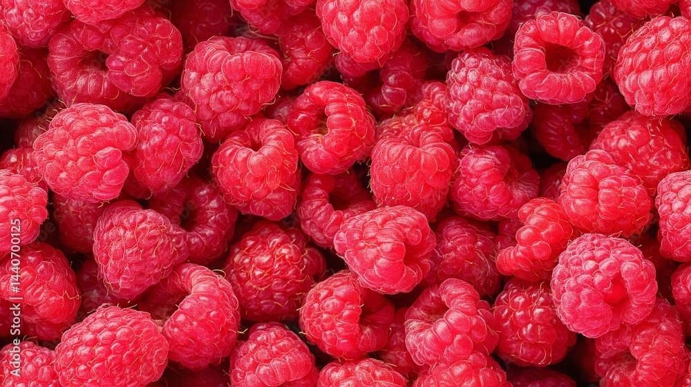 Close-up of fresh juicy red raspberries textured background Close-up of fresh juicy red raspberries textured background