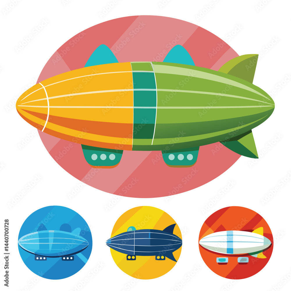 Fototapeta premium Zeppelin icon isolated on white background