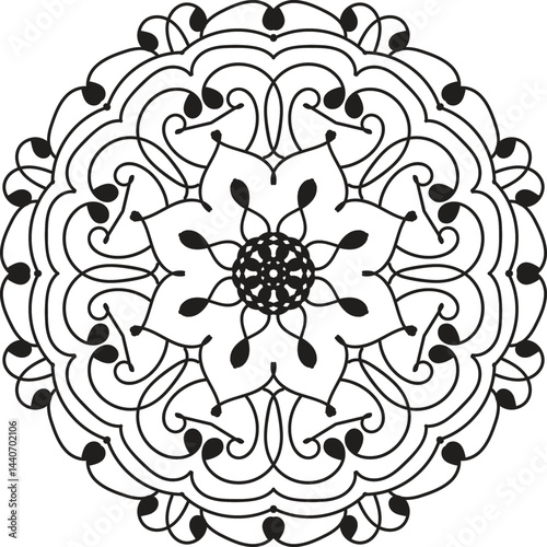 Mandala ornament illustration and mandala line drawings design 