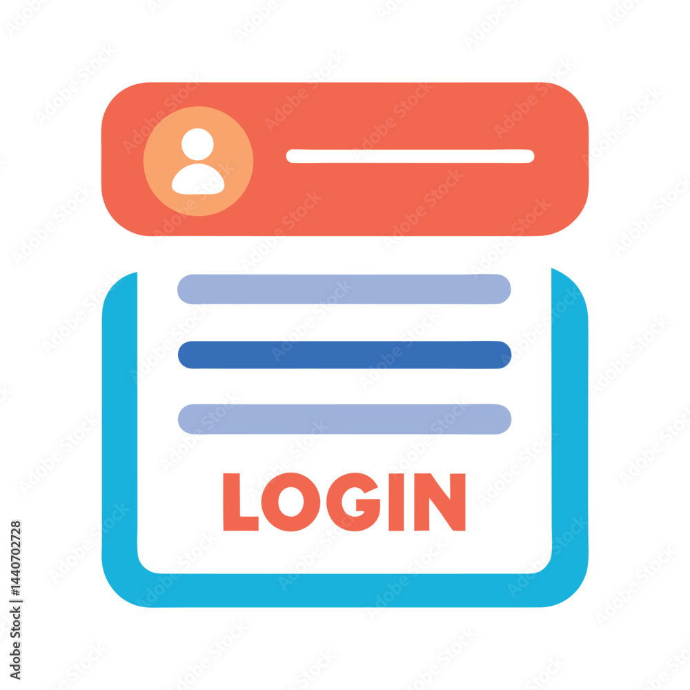 Login user interface vector design simple registration form illustration Login user interface vector design simple registration form illustration