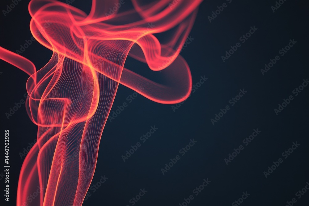 Abstract fiery, flowing lines against dark background. Intricate, dynamic design, reminiscent of smoke or energy Abstract fiery, flowing lines against dark background. Intricate, dynamic design, reminiscent of smoke or energy
