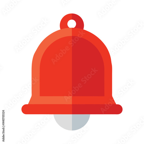 Notification bell icon in red modern design for social media and alerting