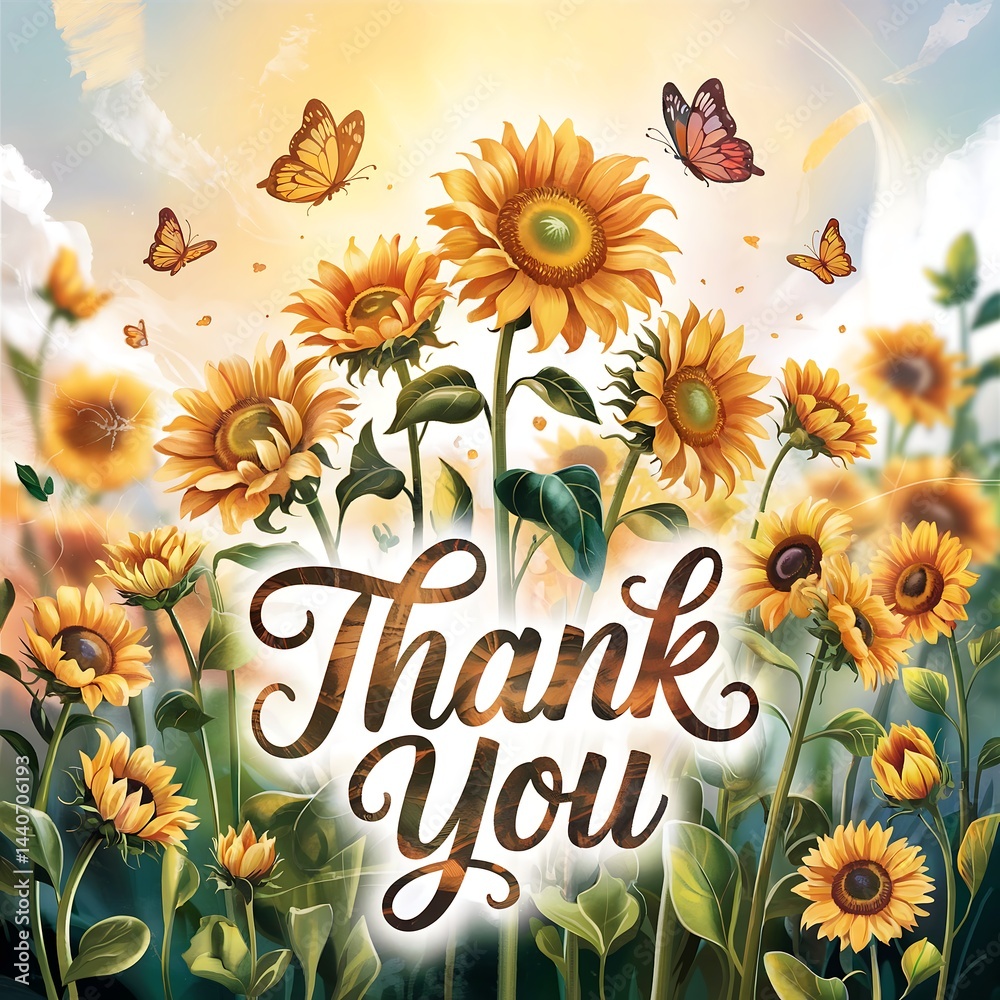 custom made wallpaper toronto digitalthank you expression and abstract background with sunflowers