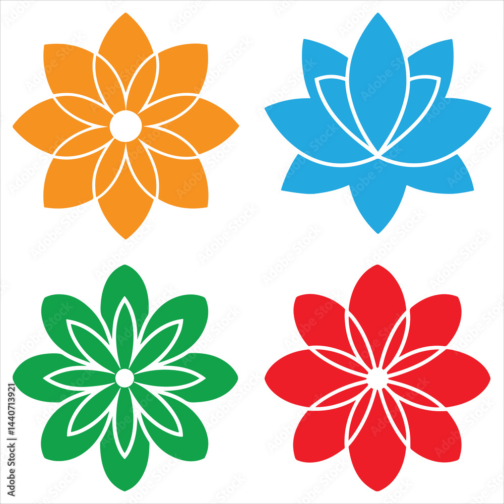 Abstract flower icon silhouette simple minimalism Abstract flower icon silhouette simple minimalism