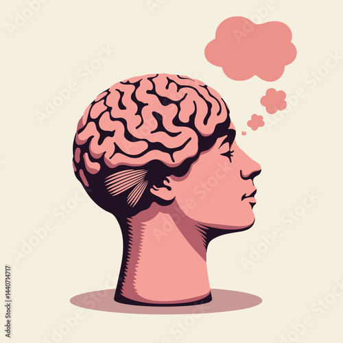 Human Brain Thinking Cloud for Education Blogs, Psychology Sites, Learning Clipart, Mental Health Designs