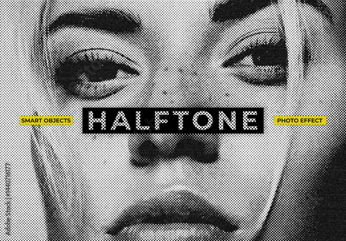 Halftone Image Effect Mockup