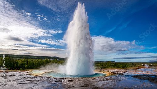strokkur geyser erupting geysir selfoss iceland september 2023