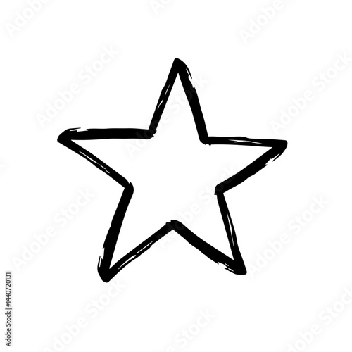 Black and white star illustration for website design, with copy space