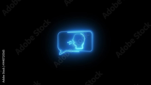 glowing line clock icon. concept of three o'clock time