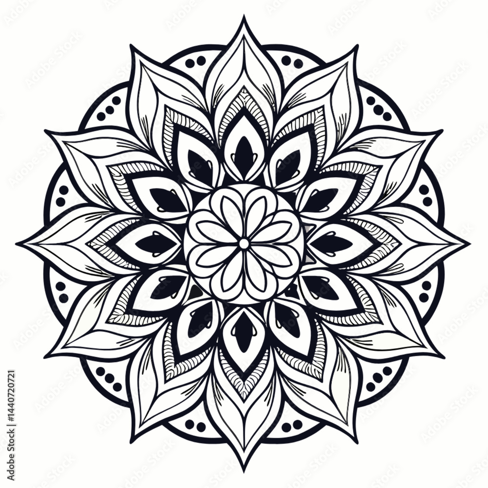 Traditional Mandala Drawing for Calm and Focus Traditional Mandala Drawing for Calm and Focus