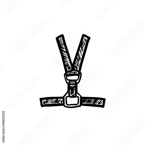 Drawn TRX suspension straps in black and white, for website use, with copy space