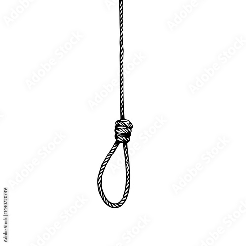 Hanging noose on white background, concept for awareness