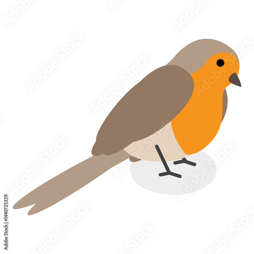 3D Isometric Flat Vector Set of City Birds, Sparrow, Tit, Pigeon, and Crow. Item 6