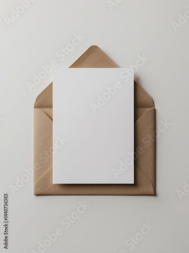 5x7 greeting card on kraft paper envelope