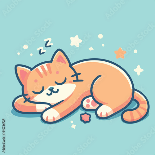 cute cat sleeping image vector