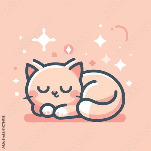 cute cat sleeping image vector