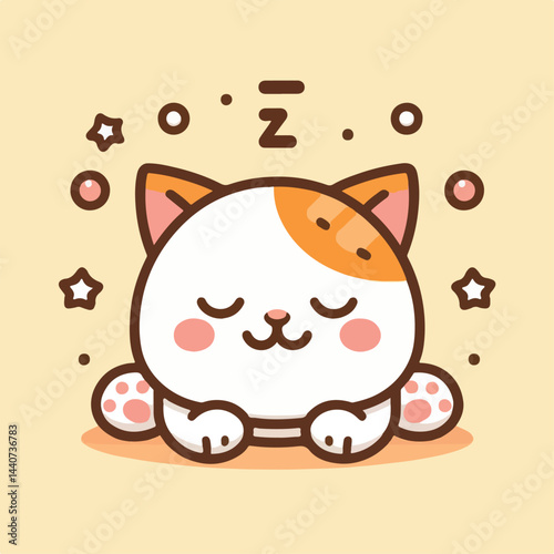 cute cat sleeping image vector