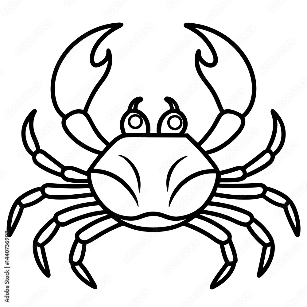 Stylized Crab Outline Vector Artwork Stylized Crab Outline Vector Artwork