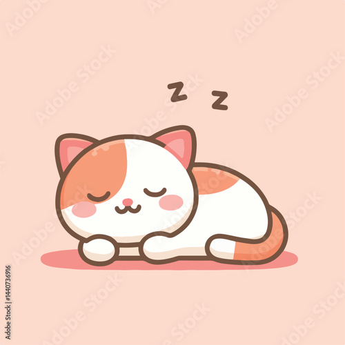 cute cat sleeping image vector