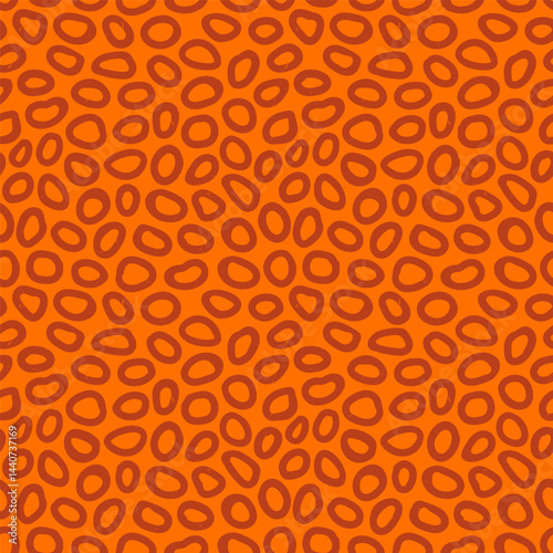 Irregular circle seamless pattern with hand drawn pencil textured ring shapes...