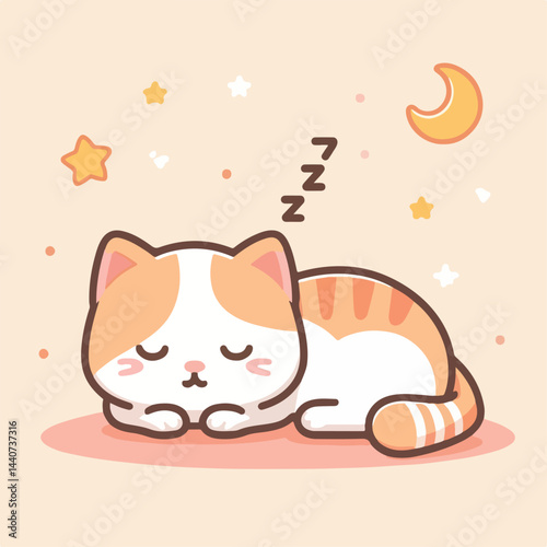 cute cat sleeping image vector