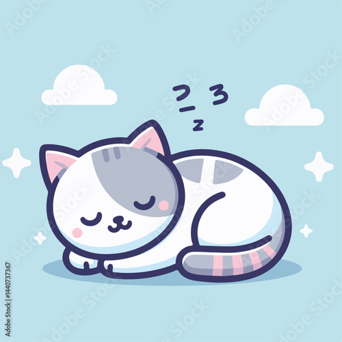 cute cat sleeping image vector