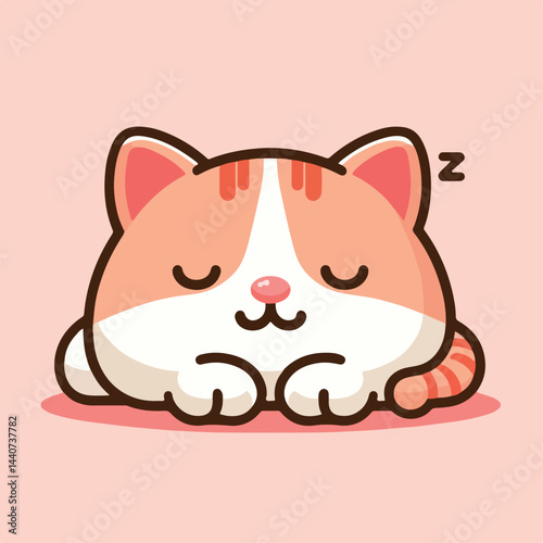 cute cat sleeping image vector