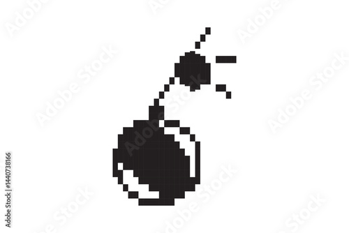 Classic pixel bomb icon in 8-bit style, ideal for retro games, explosive effects, or danger symbols.