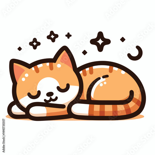cute cat sleeping image vector