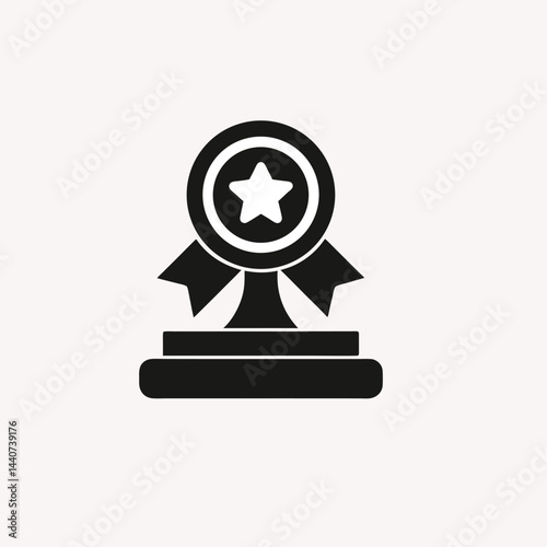 Award Icon Silhouette Vector on White Background