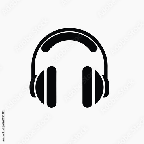 Headphone Icon Silhouette Vector on White Background