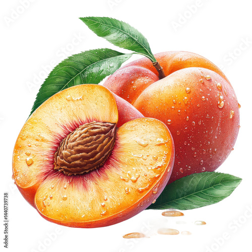 Harvesting juicy peaches in a sunny orchard fresh produce nature