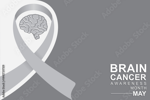 Vector illustration for Brain Cancer Awareness Month which is held in the month of May every year, dedicated to education, raising awareness and shining a light on a patient that is often overlooked.