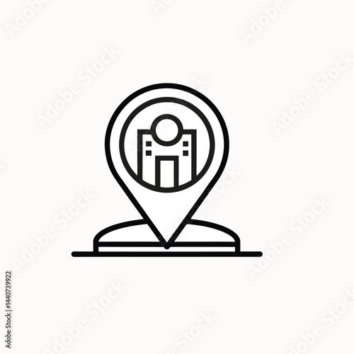 Location Icon Outline Vector on White Background