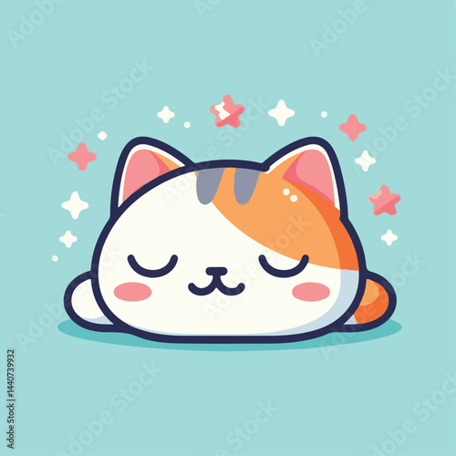 cute cat sleeping image vector