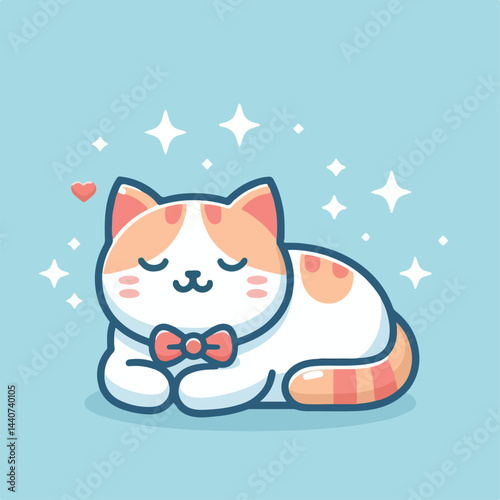 cute cat sleeping image vector