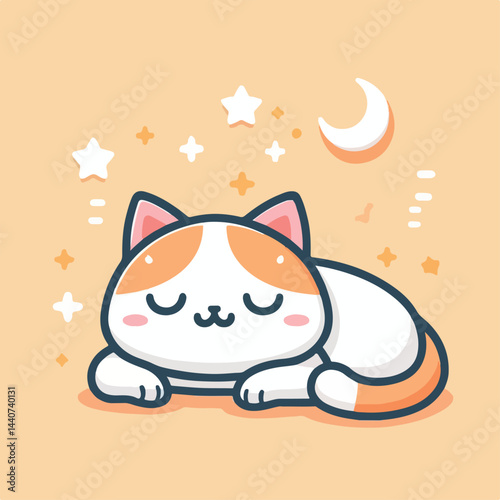 cute cat sleeping image vector